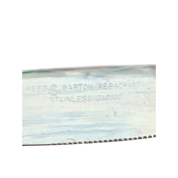 Set of 2 Reed & Barton Stainless Flambeau Knives Vintage Silver Floral Design - Picture 4 of 4